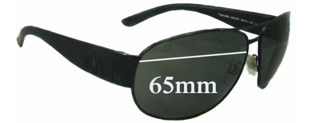 Sunglass Fix Replacement Lenses for Polo 3052 - 65mm Wide