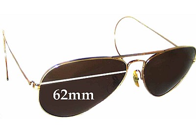 Ray-Ban B&L Aviator Replacement Lenses 62mm wide 