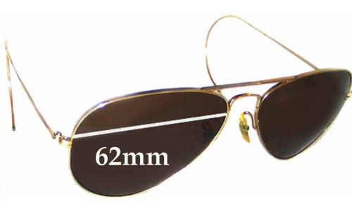 Sunglass Fix Replacement Lenses for Ray Ban B&L Aviator - 62mm Wide 