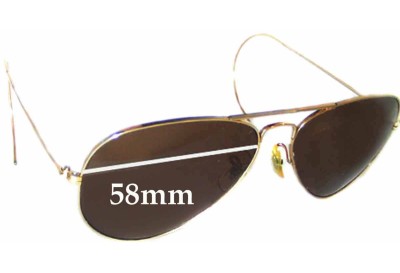 Ray Ban 	
B&L Aviator USA Curved Arms Replacement Lenses 58mm wide 