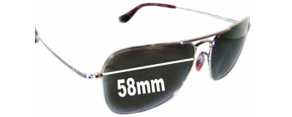 Sunglass Fix Replacement Lenses for Ray Ban RB8034-K - 58mm Wide