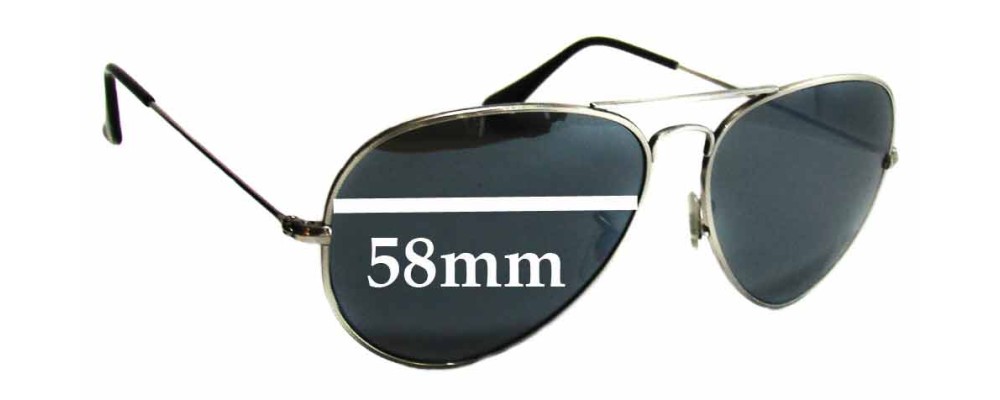 Sunglass Fix Replacement Lenses for Ray Ban RB8041 - 58mm Wide