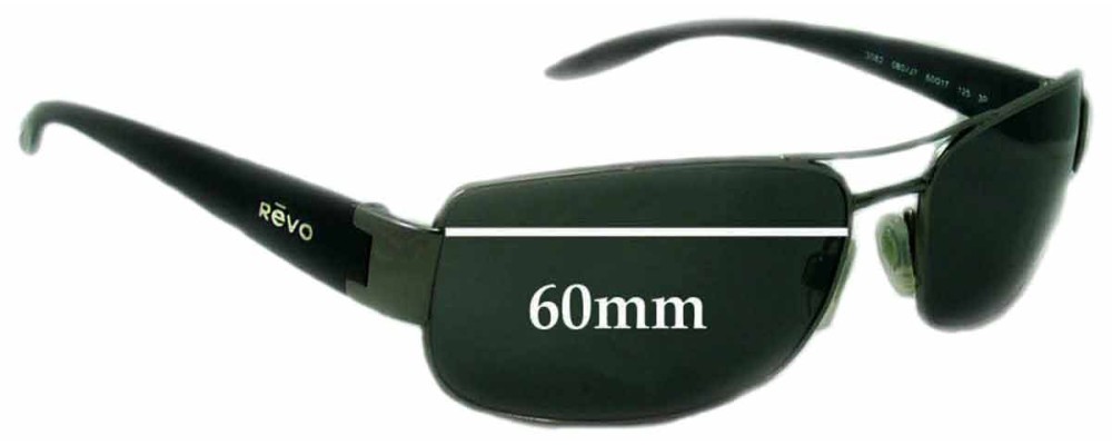 Sunglass Fix Replacement Lenses for Revo 3082 - 60mm Wide