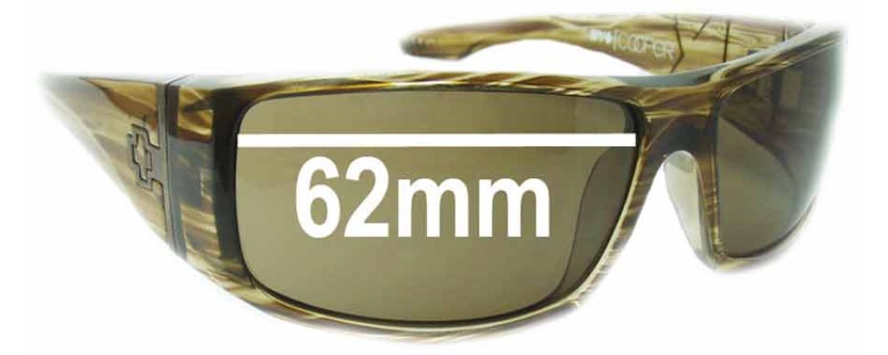 Sunglass Fix Replacement Lenses for Spy Optic Cooper XL - 62mm Wide