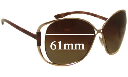 Sunglass Fix Replacement Lenses for Tom Ford Emmeline TF155 - 61mm Wide 