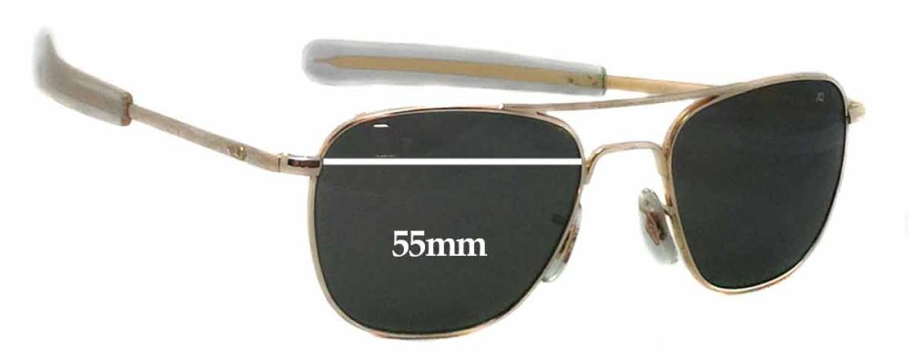 American Optical Original Pilot Replacement Sunglass Lenses - 55mm wide