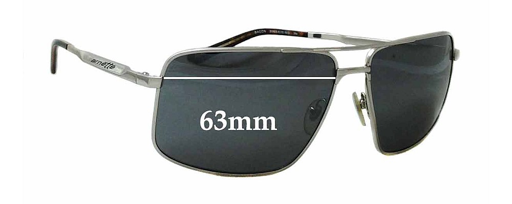 Sunglass Fix Replacement Lenses for Arnette Bacon AN3063 - 63mm Wide