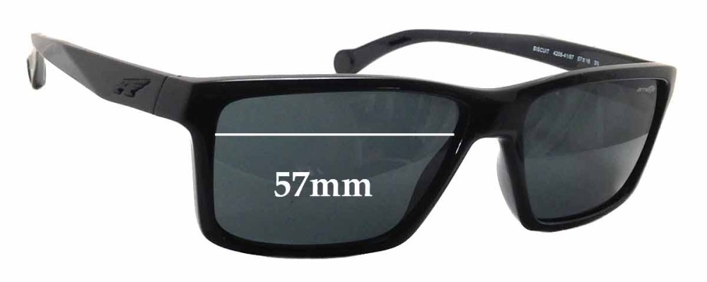 Sunglass Fix Replacement Lenses for Arnette Biscuit AN4208 - 57mm Wide