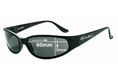 Bolle Newer Coachwhip Replacement Sunglass Lenses 60mm wide x 32mm tall 