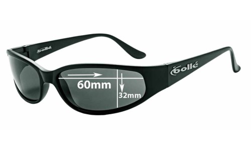 Bolle Newer Coachwhip Replacement Sunglass Lenses 60mm wide x 32mm tall 