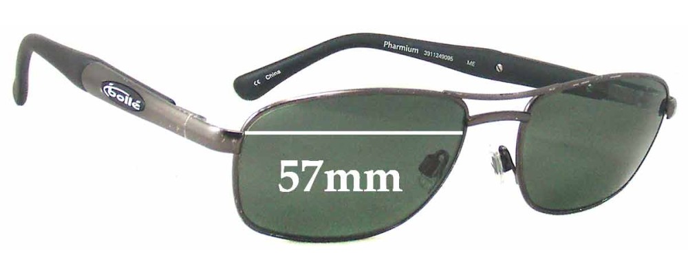 Sunglass Fix Replacement Lenses for Bolle Pharmium - 57mm Wide