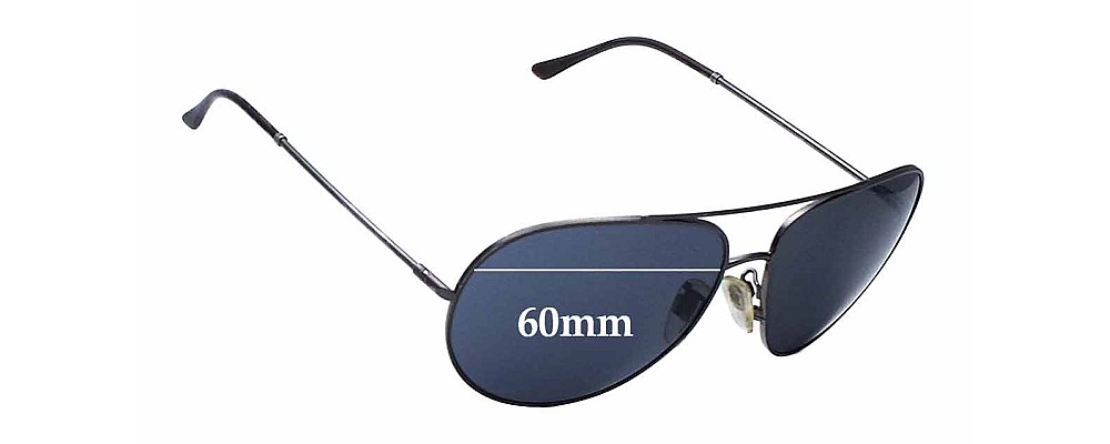 Sunglass Fix Replacement Lenses for Burberry Aviator - 60mm Wide