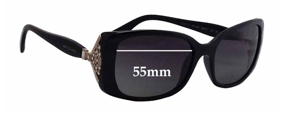 Sunglass Fix Replacement Lenses for Bvlgari 8099-B - 55mm Wide