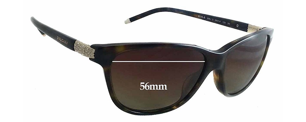 Sunglass Fix Replacement Lenses for Bvlgari 8115-B - 56mm Wide