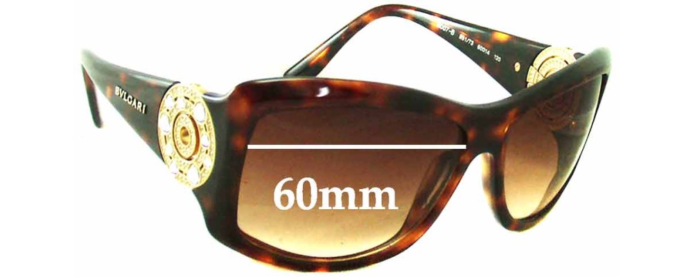 Sunglass Fix Replacement Lenses for Bvlgari 8007-B - 60mm Wide