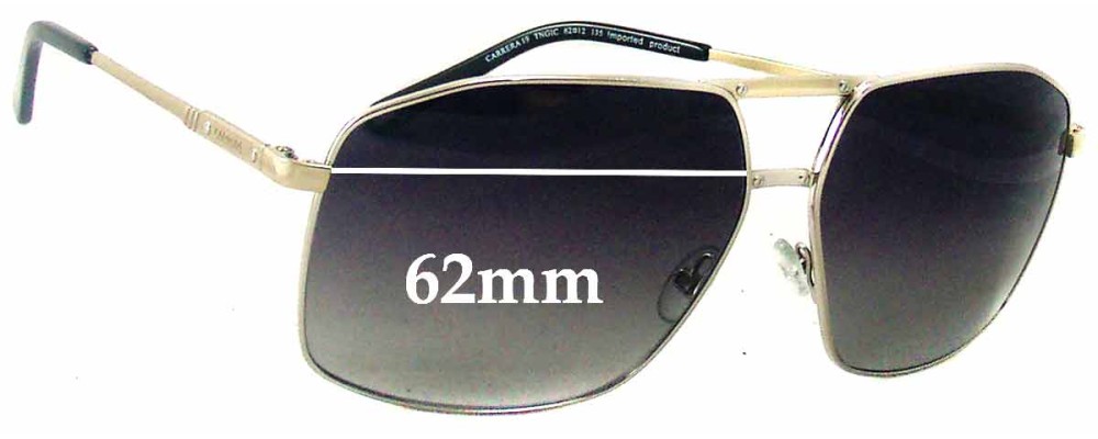 Sunglass Fix Replacement Lenses for Carrera 19/S  - 62mm Wide
