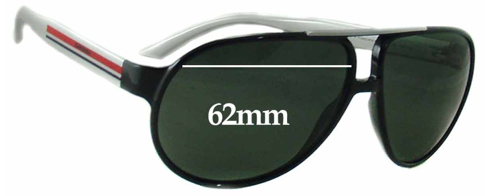 Sunglass Fix Replacement Lenses for Carrera Forever Mine - 62mm Wide