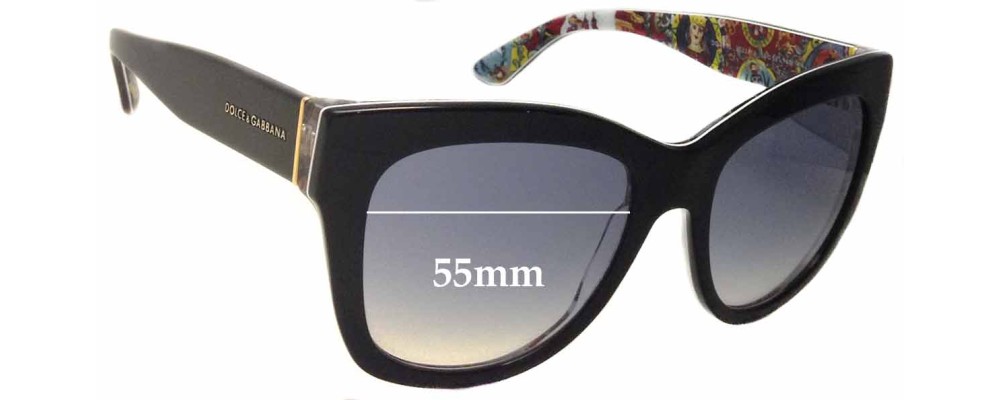 Sunglass Fix Replacement Lenses for Dolce & Gabbana DG4270 - 55mm Wide