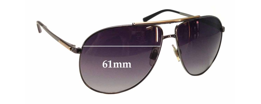 Sunglass Fix Replacement Lenses for Dolce & Gabbana DG2116 - 61mm Wide