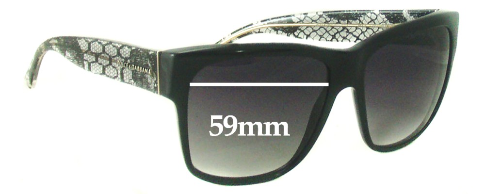Sunglass Fix Replacement Lenses for Dolce & Gabbana DG4121 - 59mm Wide