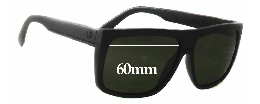 Sunglass Fix Replacement Lenses for Electric Black Top - 60mm Wide
