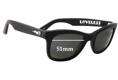 Electric Loveless Collection Detroit Replacement Sunglass Lenses - 51mm wide *Smaller than regular Electric Detroit Sunglasses* 