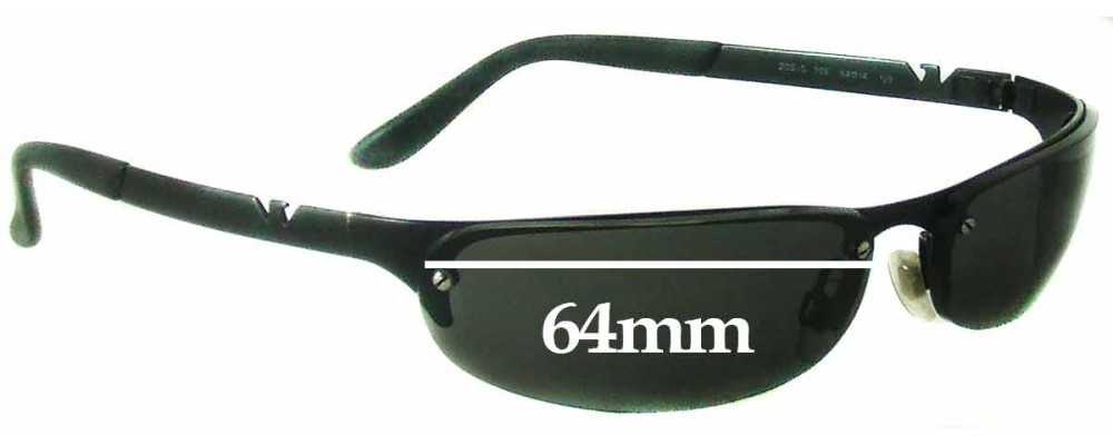 Sunglass Fix Replacement Lenses for Emporio Armani EA203/S - 64mm Wide