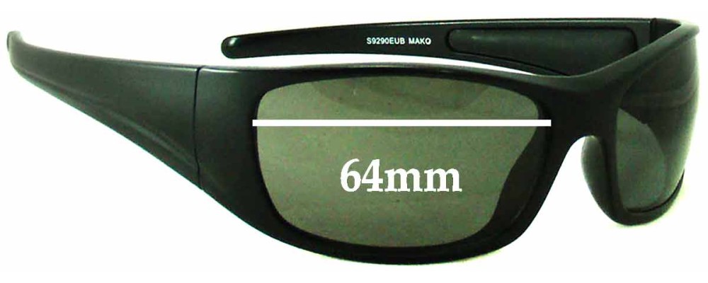 Euro Floating Mako S9290EUB Replacement Sunglass Lenses - 64mm wide