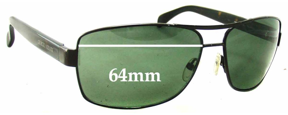 Giorgio Armani  GA 929S Replacement Sunglass Lenses - 64mm wide