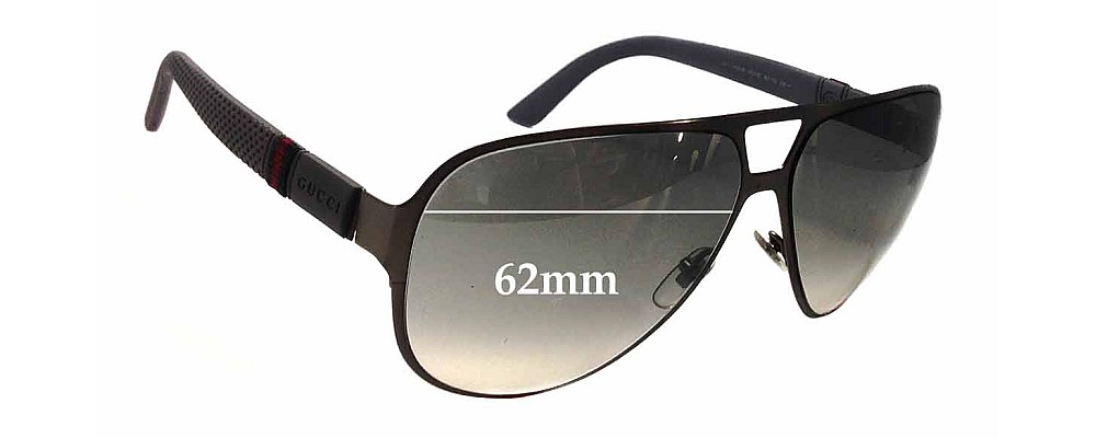 Sunglass Fix Replacement Lenses for Gucci GG2252/S - 62mm Wide
