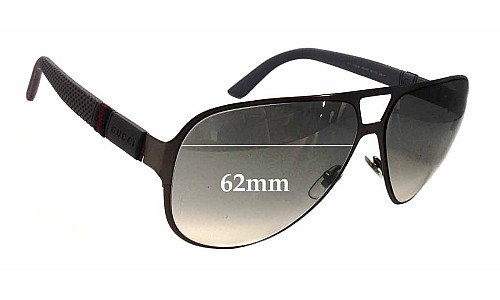 Sunglass Fix Replacement Lenses for Gucci GG2252/S - 62mm Wide 