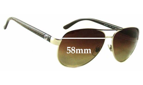 Sunglass Fix Replacement Lenses for Gucci GG4239/S - 58mm Wide 
