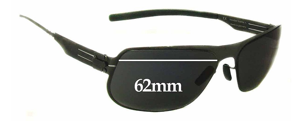 Sunglass Fix Replacement Lenses for IC! Berlin Kalle R. - 62mm Wide