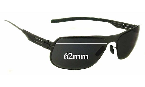 Sunglass Fix Replacement Lenses for IC! Berlin Kalle R. - 62mm Wide 