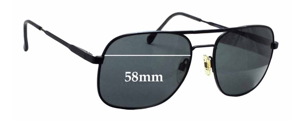 Luxottica Carlos All Black Replacement Sunglass Lenses  - 58mm wide