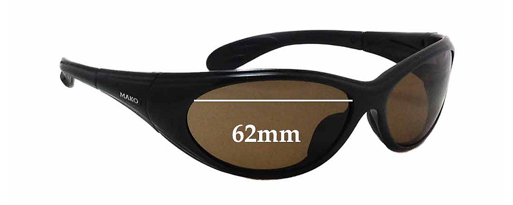 Sunglass Fix Replacement Lenses for Mako Unknown Model - 62mm Wide