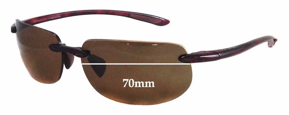 Sunglass Fix Replacement Lenses for Maui Jim MJ912 Banyans - RX - 70mm Wide