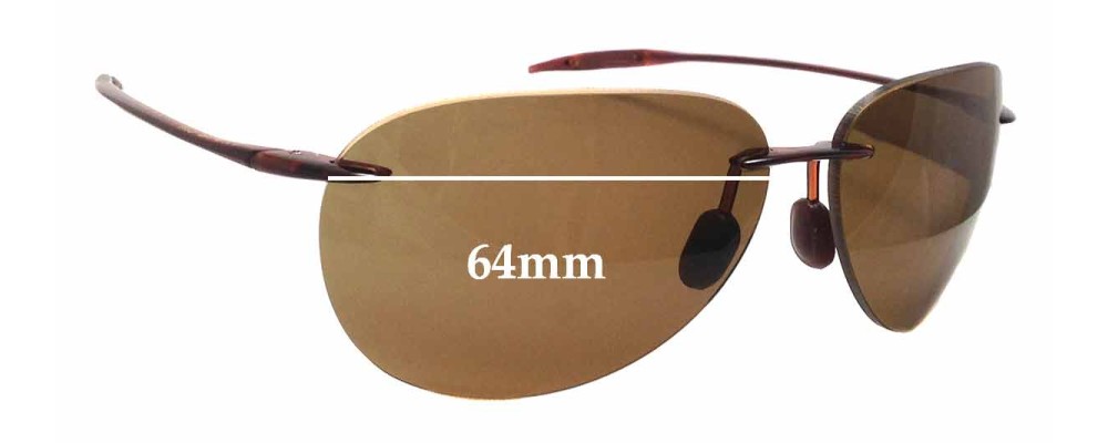 Sunglass Fix Replacement Lenses for Maui Jim MJ421 Sugar Beach - 64mm Wide