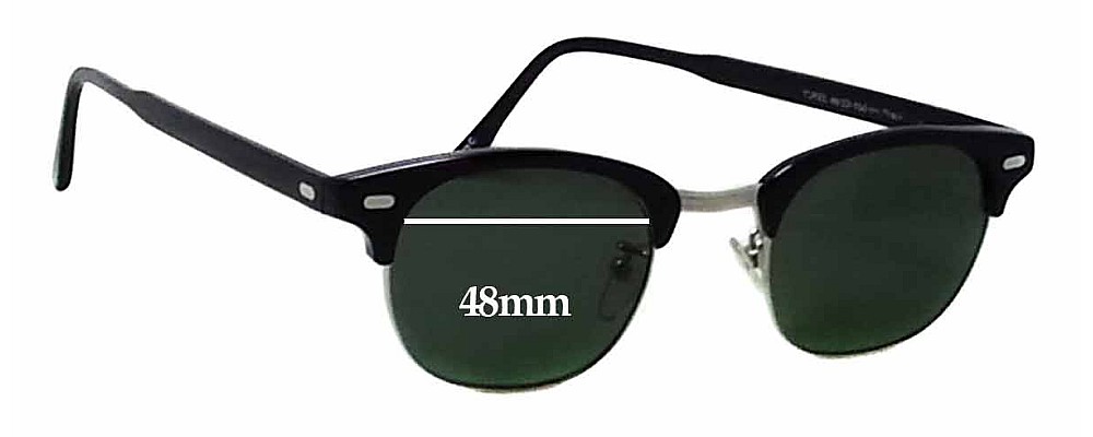 Moscot Yukel Replacement Sunglass Lenses - 48mm wide