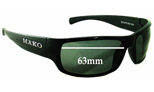 Sunglass Fix Replacement Lenses for Mako Escape 9581 - 63mm Wide 