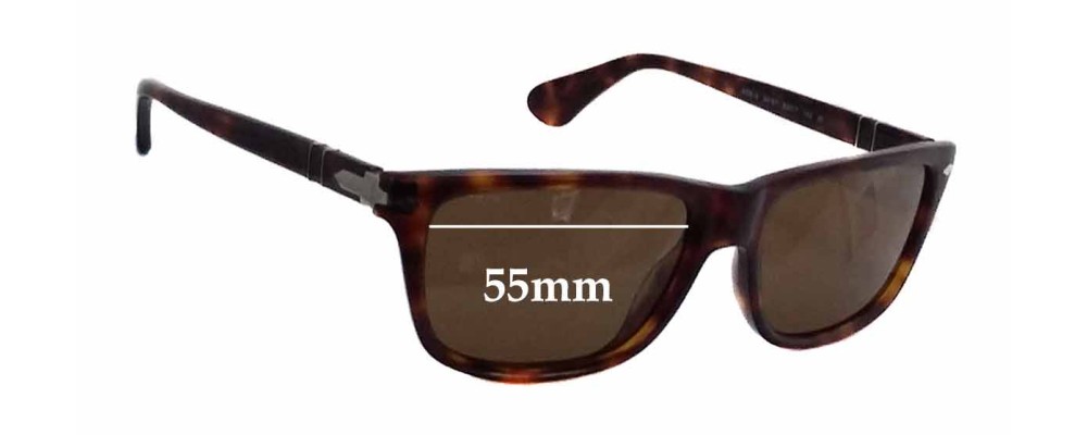 Sunglass Fix Replacement Lenses for Persol 3026-S - 55mm Wide
