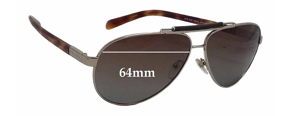 Sunglass Fix Replacement Lenses for Prada SPR54N - 64mm Wide