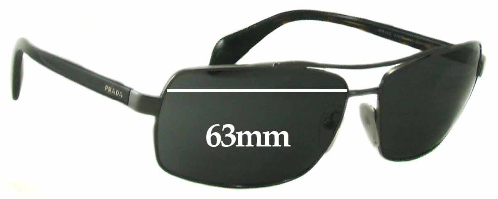 Prada SPR55Q Replacement Sunglass Lenses - 63mm Wide