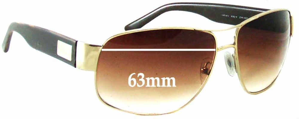Prada SPR61L Replacement Sunglass Lenses - 63mm wide