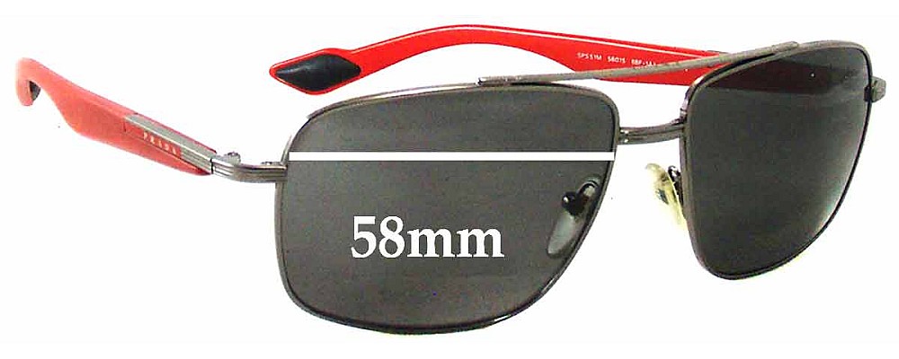 Sunglass Fix Replacement Lenses for Prada SPS51M - 58mm Wide