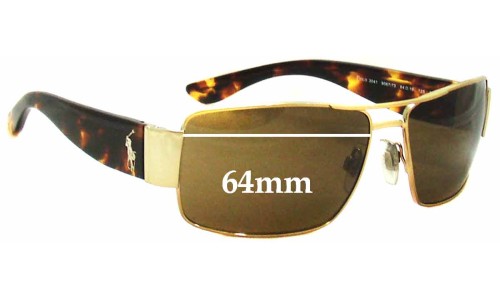 Sunglass Fix Replacement Lenses for Ralph Lauren Polo 3041 - 64mm Wide 