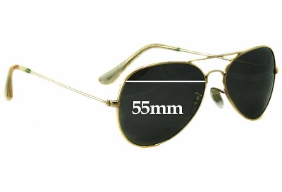 Ray Ban B&L Aviator RB3025 Large Metal Replacement Lenses 55mm wide 