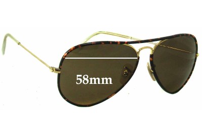 Ray Ban RB3025-J-M Aviator Replacement Lenses 58mm wide 