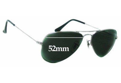 Ray Ban RB3044 W3100 Aviator Small Metal Replacement Lenses 52mm wide 