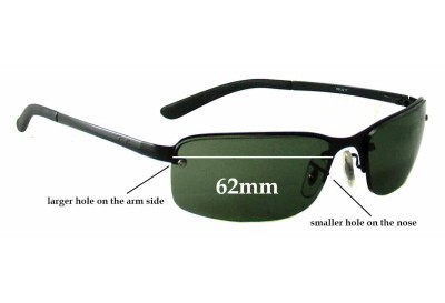 Ray Ban RB3217 (Smaller Nose Hole) Replacement Lenses 62mm wide 